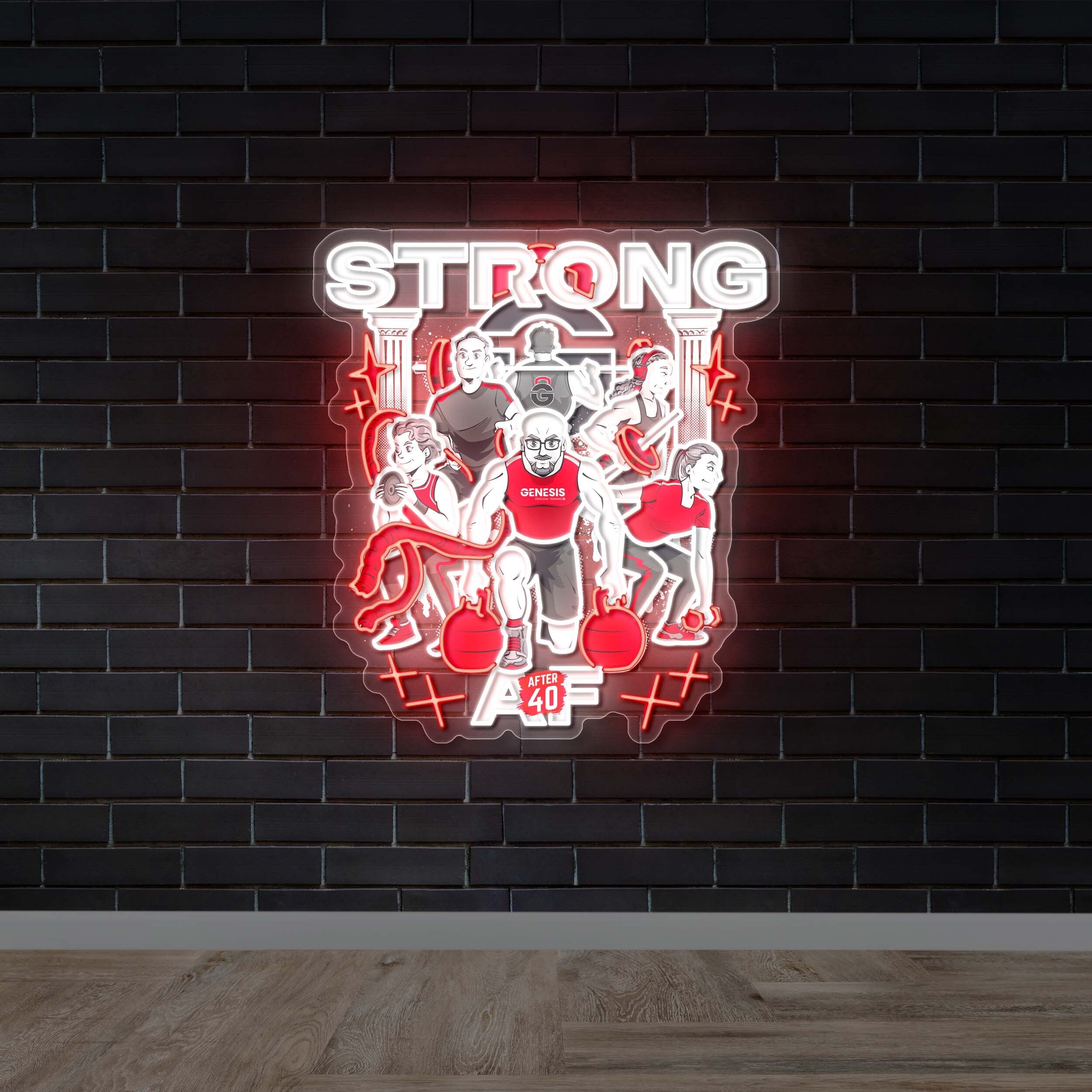Strong AF Gym Logo - Premium Neon Artwork