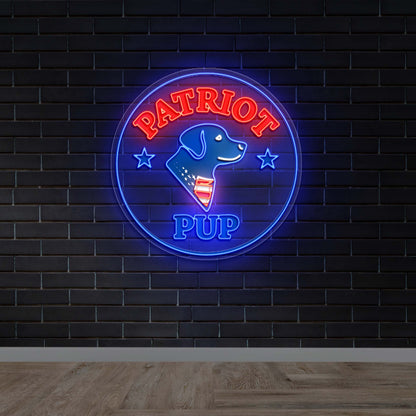 PATRIOT PUP - Premium Neon Artwork