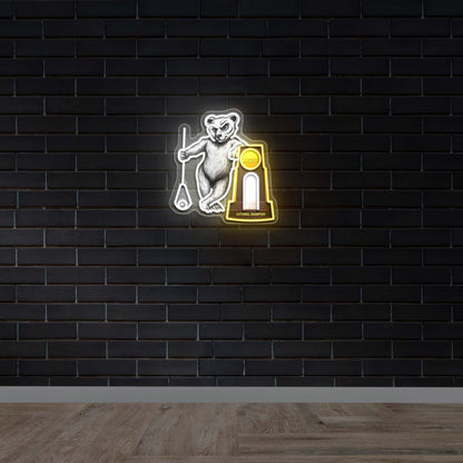 A bear with NCAA D1 trophy - Premium Neon Artwork