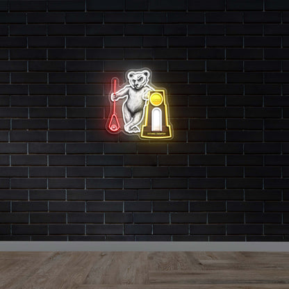 A bear with NCAA D1 trophy - Premium Neon Artwork