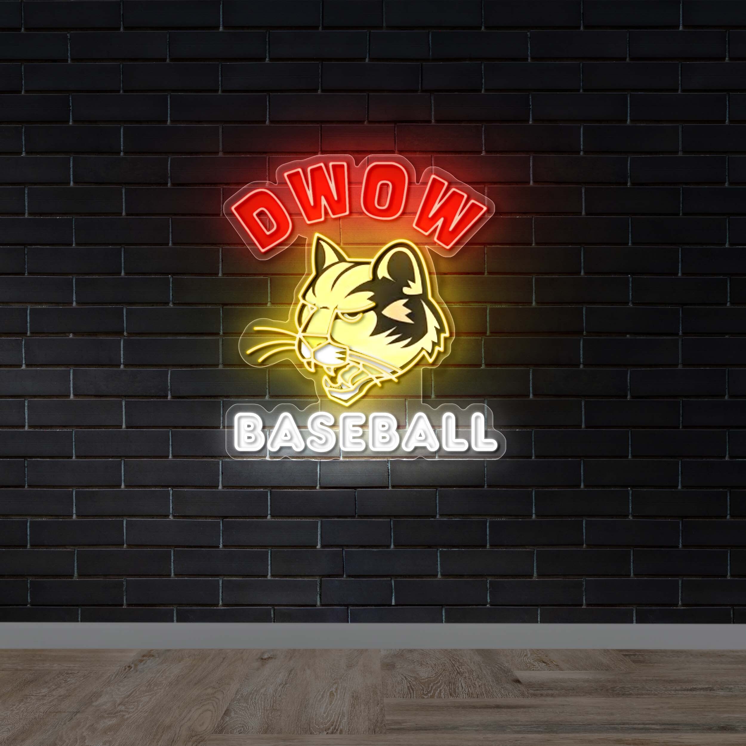 D WOW BASEBALL - Premium Neon Artwork