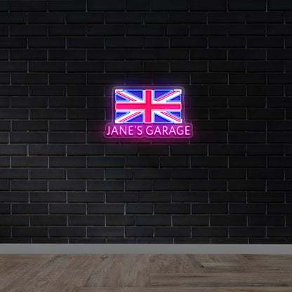 Jane's Garage Union Jack - Premium Neon Artwork