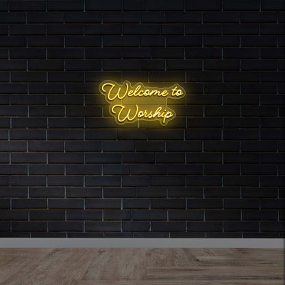 Welcome to Worship - Premium Neon Artwork