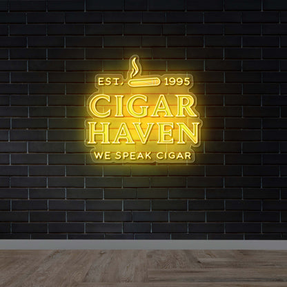 CIGAR HAVEN - Premium Neon Artwork