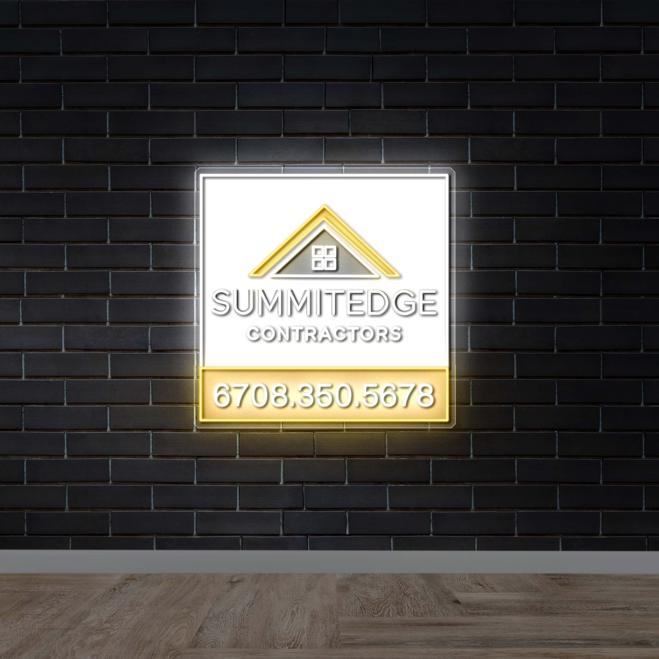 SummitEdge Contractors - Premium Neon Artwork