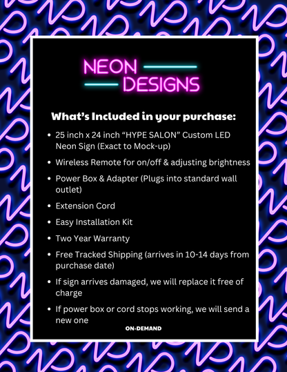 Hype Salon -  Premium Neon Artwork