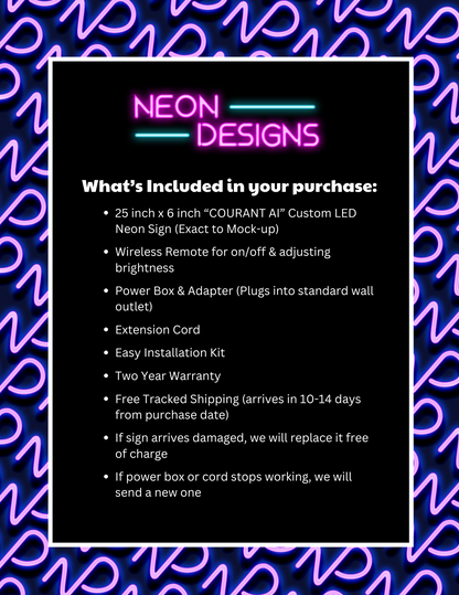 COURANT AI - Premium Neon Artwork