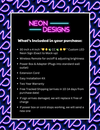 💛 🐥 🍃 CC 🍃 🐥 💛 - Premium Neon Artwork