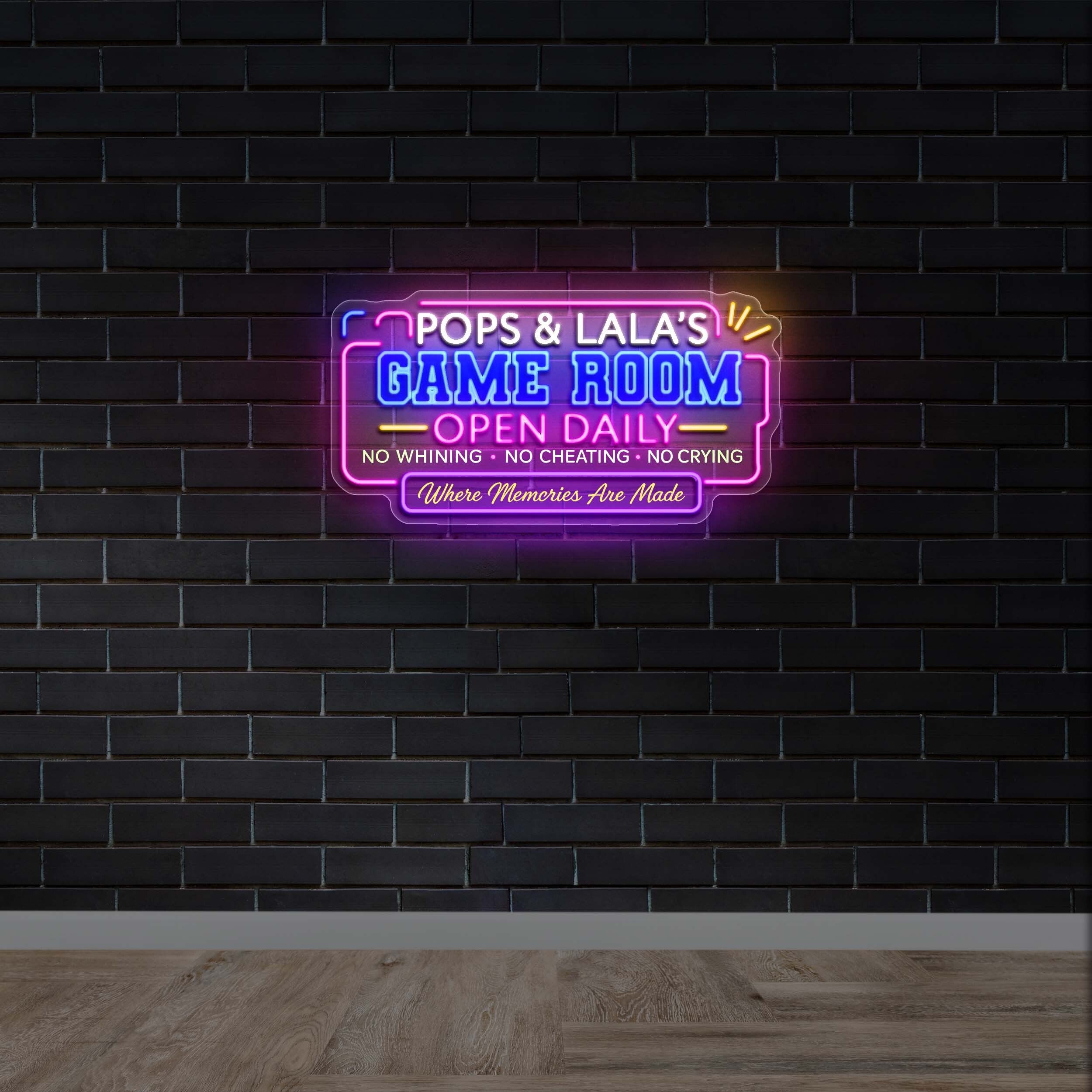 POPS & LALA'S GAME ROOM - Premium Neon Artwork