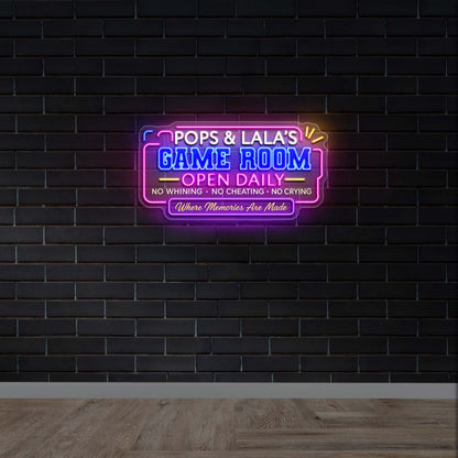 POPS & LALA'S GAME ROOM - Premium Neon Artwork