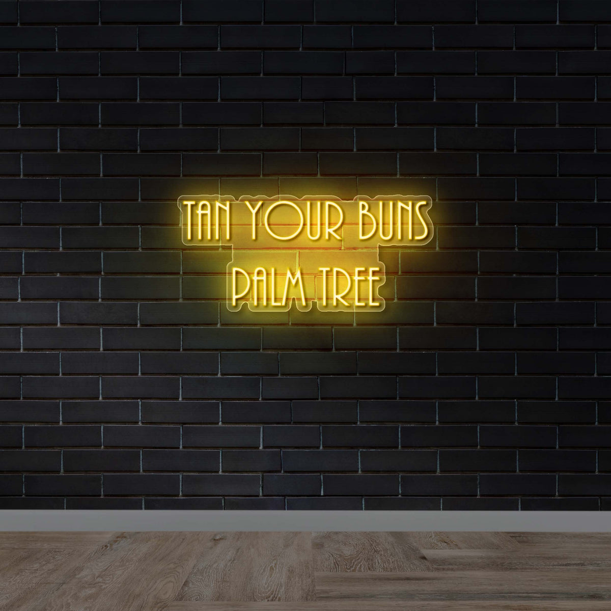 Tan Your Buns Palm Tree - Premium Neon Artwork