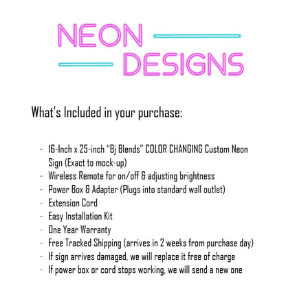Bj Blends - Premium Neon Artwork