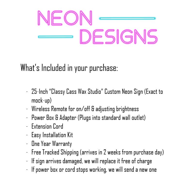 Classy Cass Wax Studio - Premium Neon Artwork
