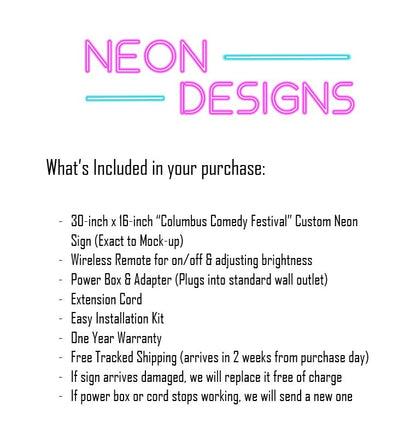 Columbus Comedy Festival - Premium Neon Artwork
