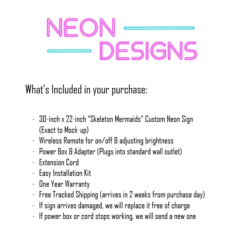 Skeleton Mermaids - Premium Neon Artwork