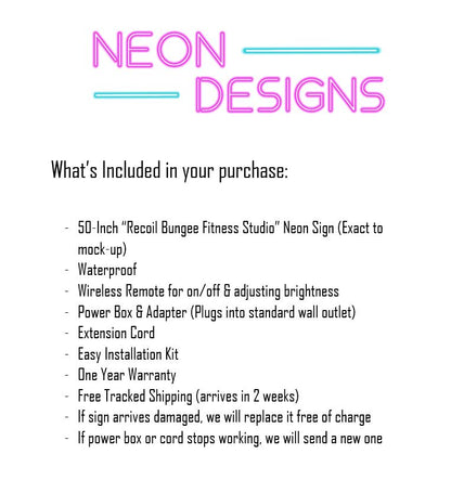 RECOIL Bungee Fitness Studio - Premium Neon Artwork