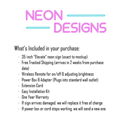 Elevate - Premium Neon Artwork