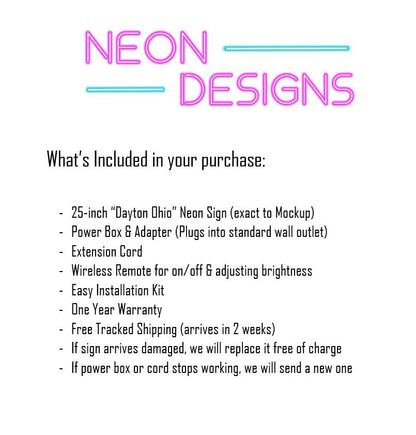 Dayton Ohio - Premium Neon Artwork