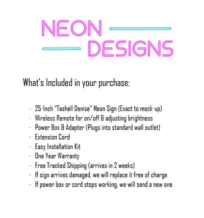 Tashell Denise - Premium Neon Artwork