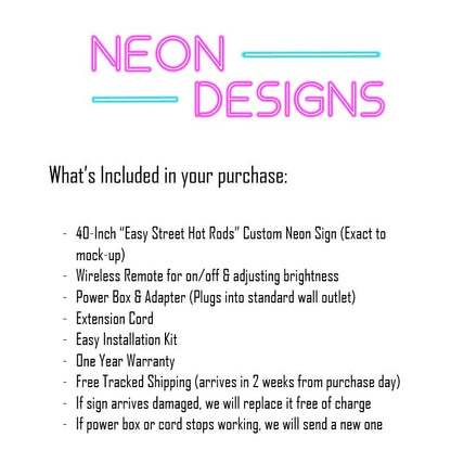 Easy Street Hot Rods - Premium Neon Artwork