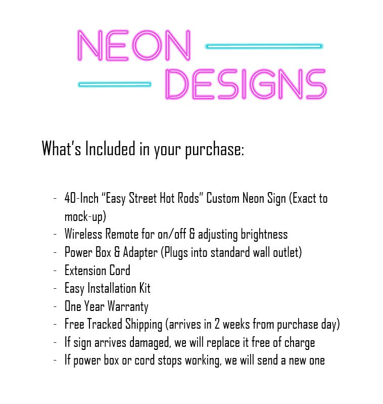 Easy Street Hot Rods - Premium Neon Artwork