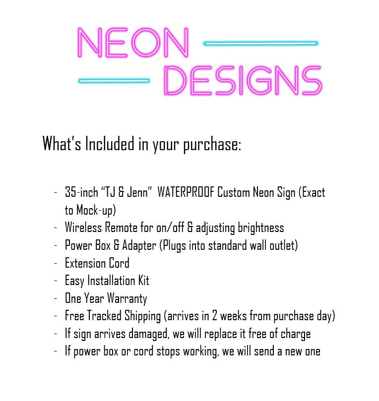 TJ & Jenn - Premium Neon Artwork