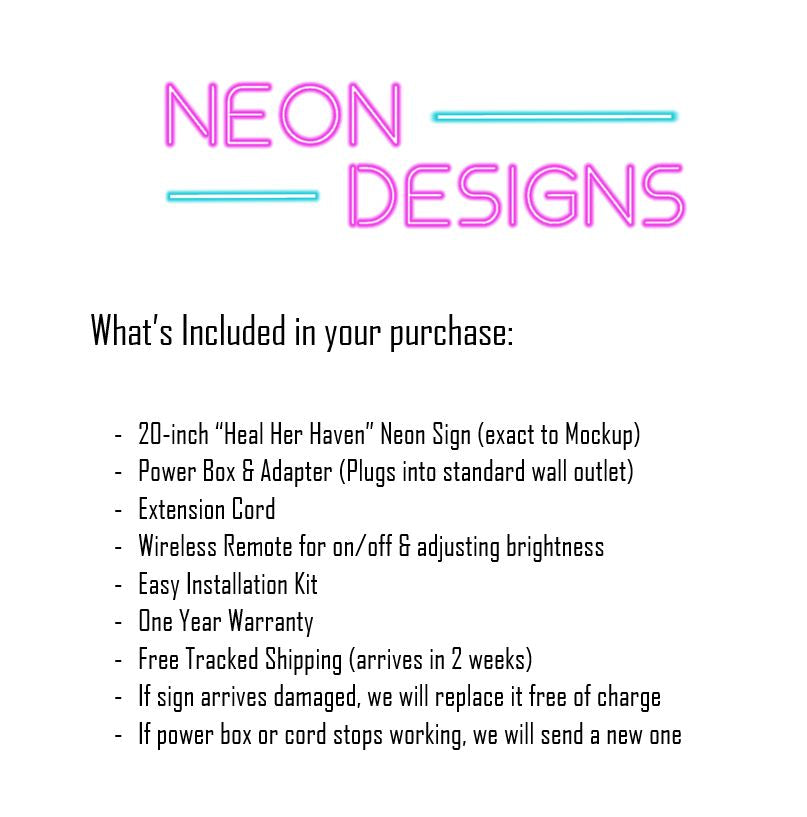 Heal Her Haven - Premium Neon Artwork