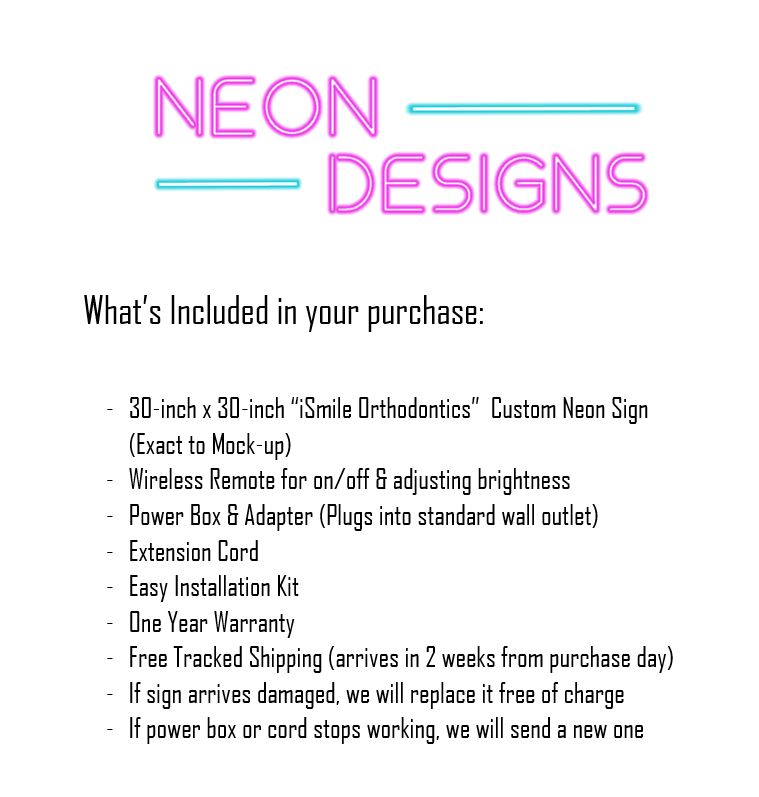 iSmile Orthodontics - Premium Neon Artwork