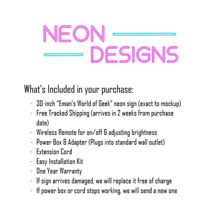 Eman's World of Geek - Premium Neon Artwork
