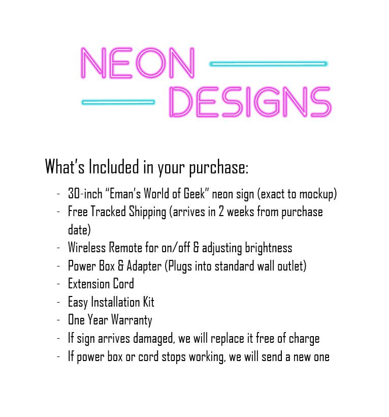 Eman's World of Geek - Premium Neon Artwork