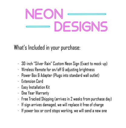 Silver Rain - Premium Neon Artwork