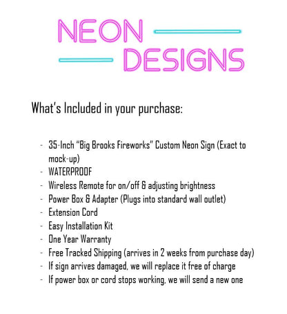 Big Brooks Fireworks - Premium Neon Artwork