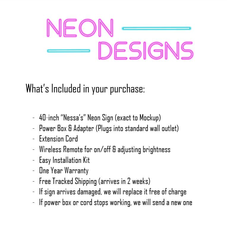 Nessa's - Premium Neon Artwork