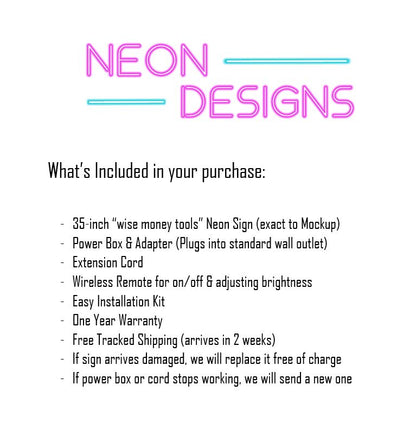 wise money tools - Premium Neon Artwork