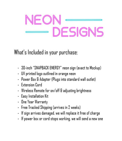 SNAPBACK ENERGY - Premium Neon Artwork