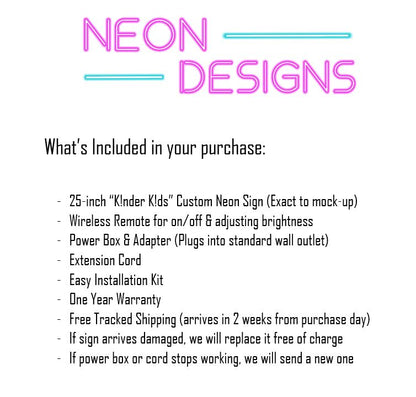 K!nder K!ds - Premium Neon Artwork