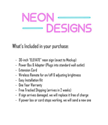 ELEVATE - Premium Neon Artwork