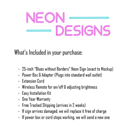 Blues without Borders - Premium Neon Artwork