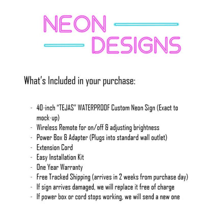 TEJAS - Premium Neon Artwork