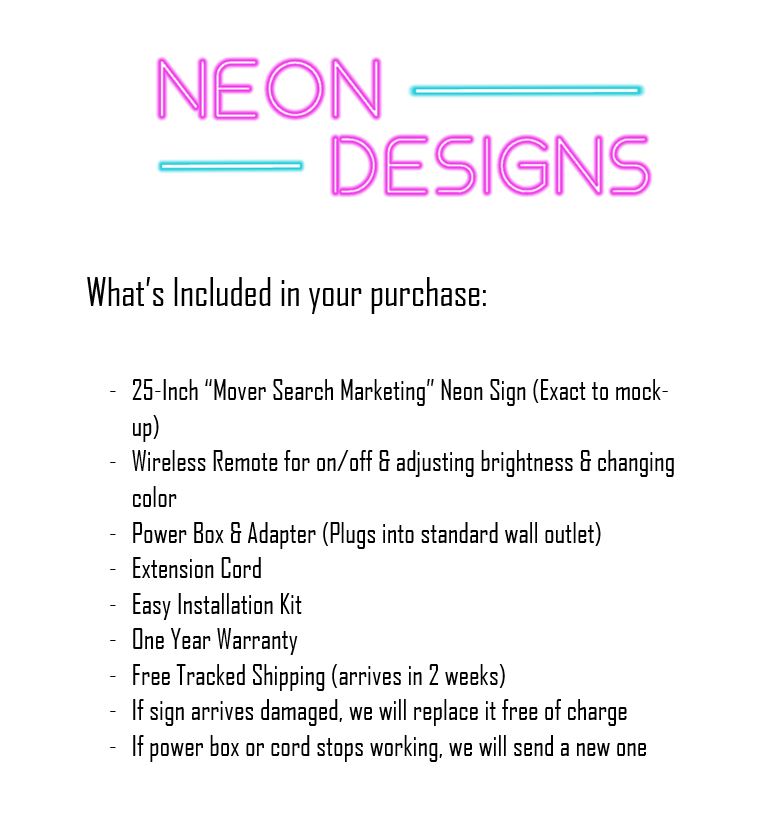 Mover Search Marketing - Premium Neon Artwork