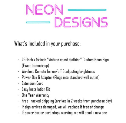 vintage coast clothing - Premium Neon Artwork