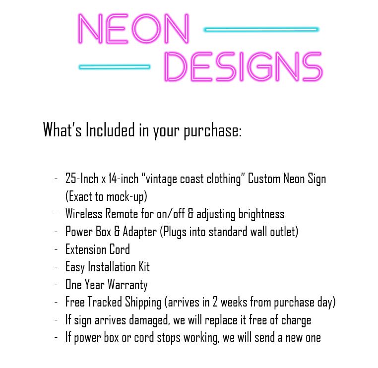 vintage coast clothing - Premium Neon Artwork