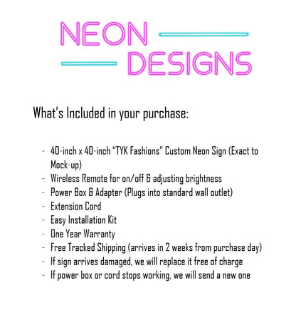 TYK Fashions - Premium Neon Artwork