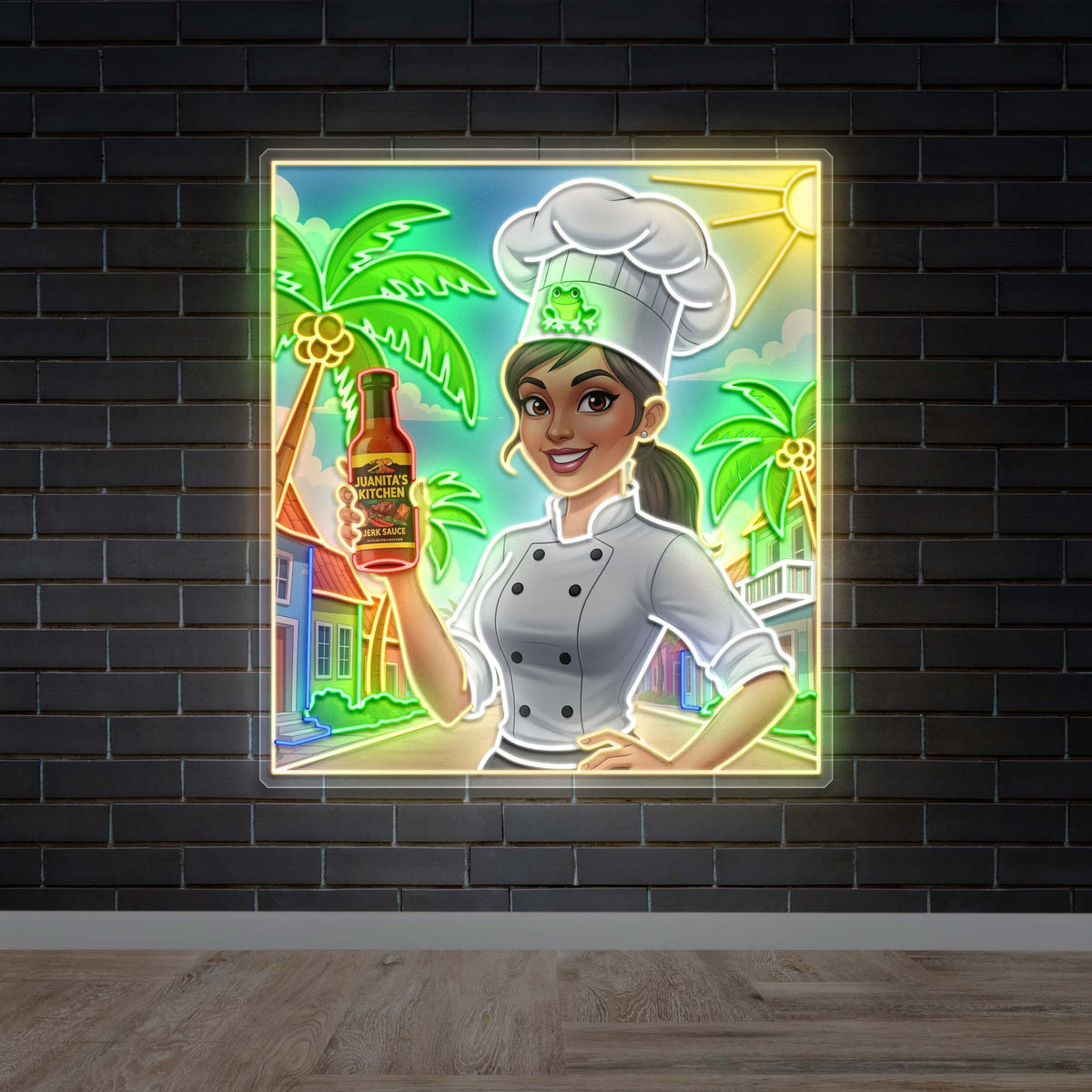 Juanita's Kitchen Jerk Sauce - Premium Neon Artwork