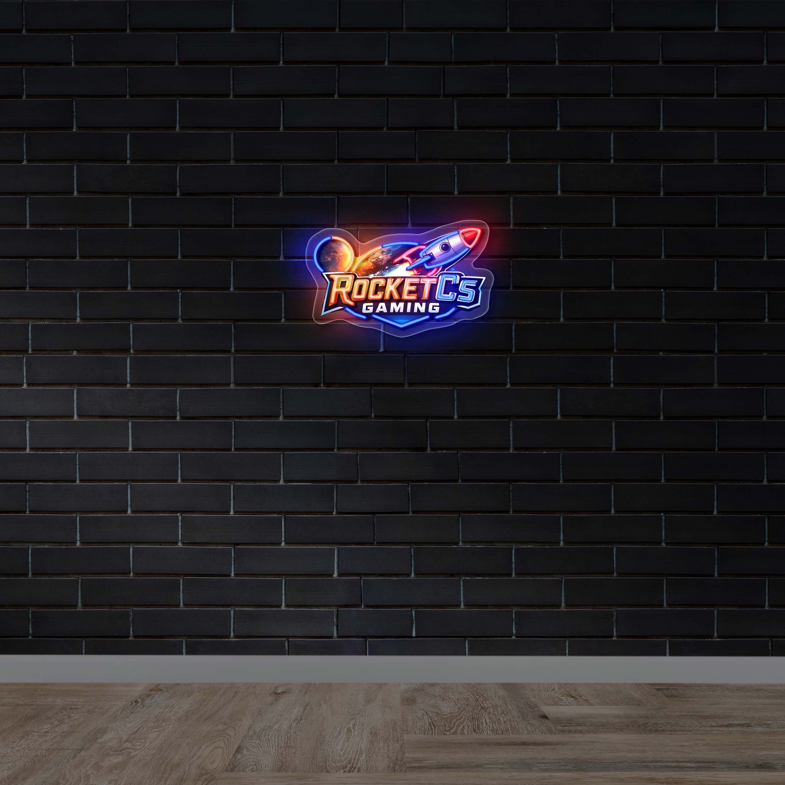 ROCKET CS GAMING - Premium Neon Artwork