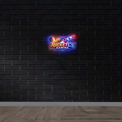 ROCKET CS GAMING - Premium Neon Artwork