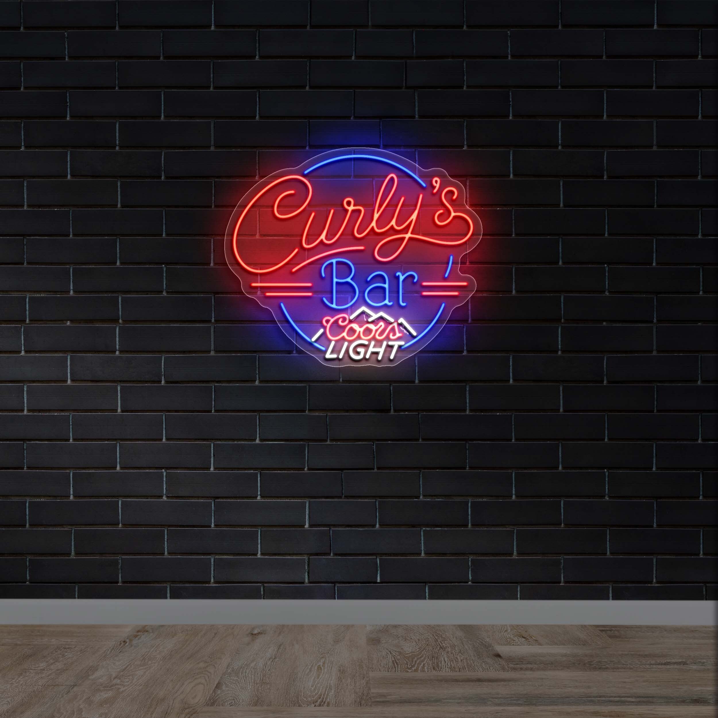 Curly's Bar Coors Light - Premium Neon Artwork
