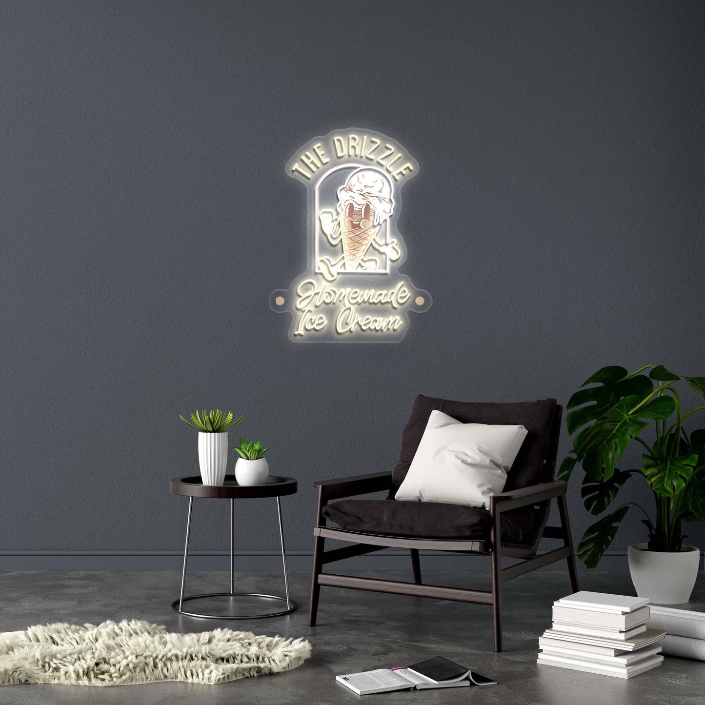 THE DRIZZLE Homemade Ice Cream | 3rd Version - Premium Neon Artwork