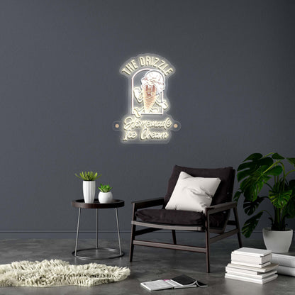 THE DRIZZLE Homemade Ice Cream | 3rd Version - Premium Neon Artwork