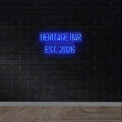Heritage Bar EST.2026 - Premium Neon Artwork